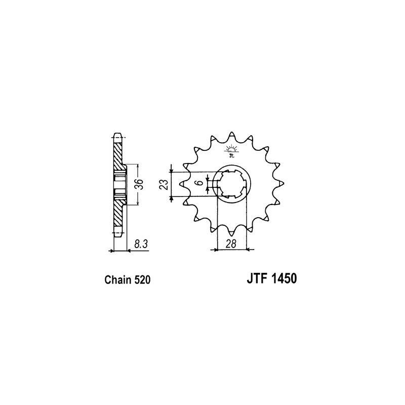 Pignon JT Sprockets Acier pas 520 14 dents - Pour Suzuki RM 500 83-84