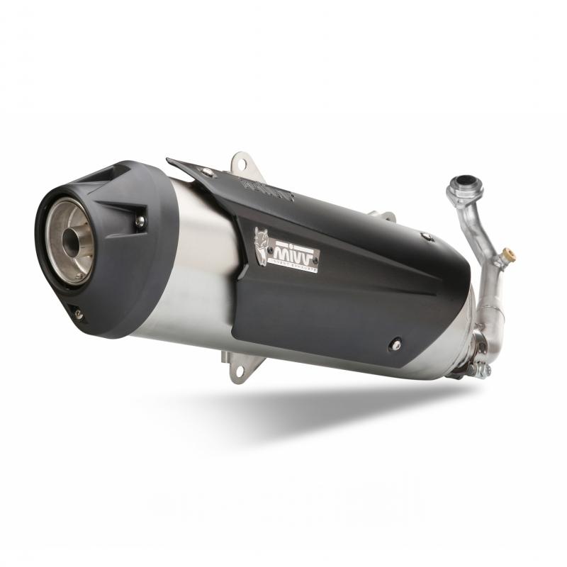 Ligne complète 1x1 MIVV URBAN inox brossé / ABS noir Suzuki Burgman