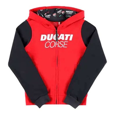Sweat à capuche zippé enfant Ducati Racing Ducati Corse red