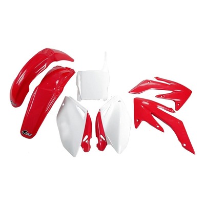 Kit plastique UFO Honda CRF 250R 04-05 rouge/blanc (couleur origine)