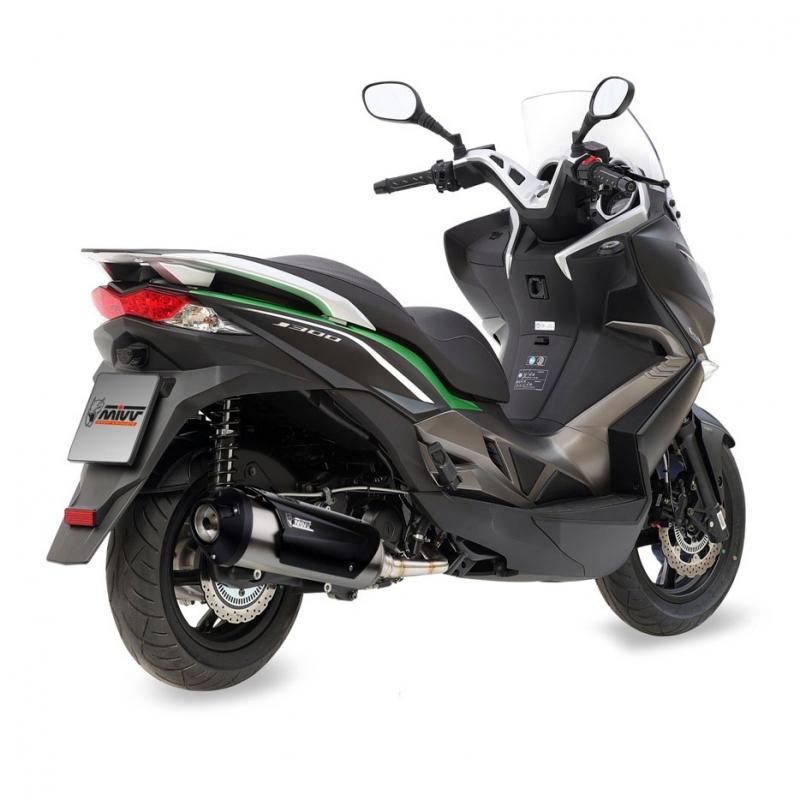 Ligne complète 1x1 MIVV URBAN inox brossé / ABS noir Kawasaki J300 1