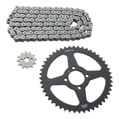 Kit chaîne EK/JT 12x48-112m chaîne 420 SH acier couronne standard Yamaha DT 50 MX 83-88
