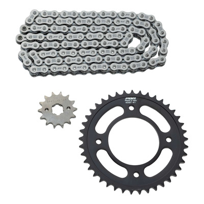 Kit chaîne EK/PBR 14x41-118m chaîne 428 ZVX acier couronne acier Honda CB 125 F 21-24