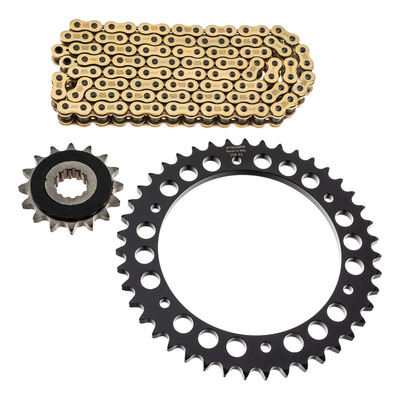 Kit chaîne EK/PBR 16x43-112m chaîne 530 SRX2 or couronne acier Honda VFR 750 F Interceptor 90-97