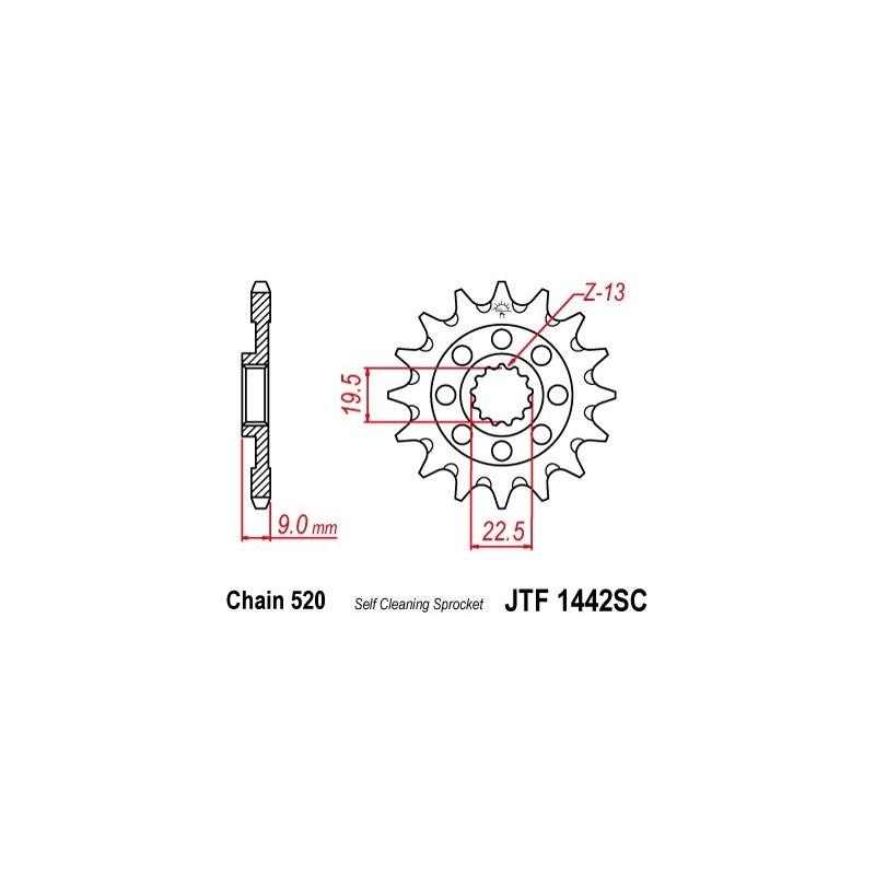 Pignon JT Sprockets Acier pas 520 13 dents - Pour Suzuki RM-Z 250 13-1