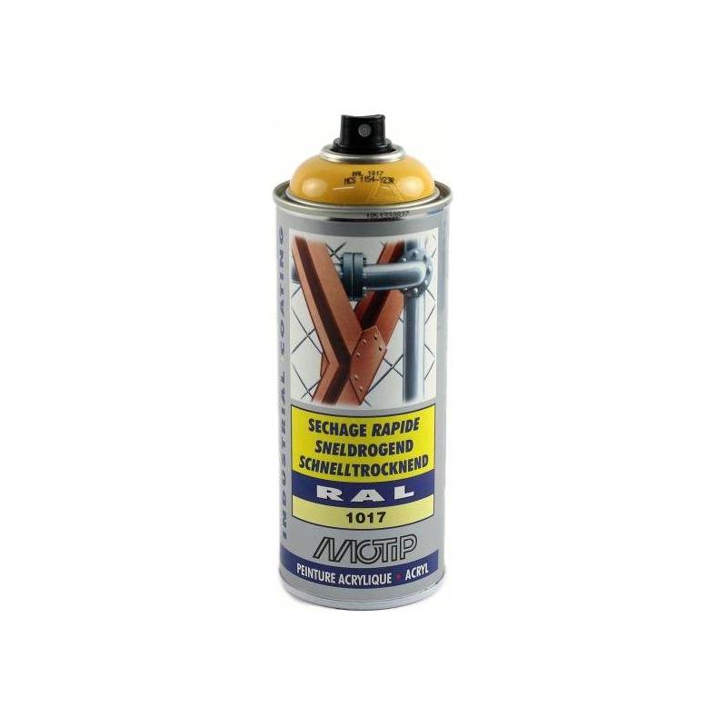 Bombe peinture Jaune safran brillant acrylique RAL 1017 Motip 400 ml M07064