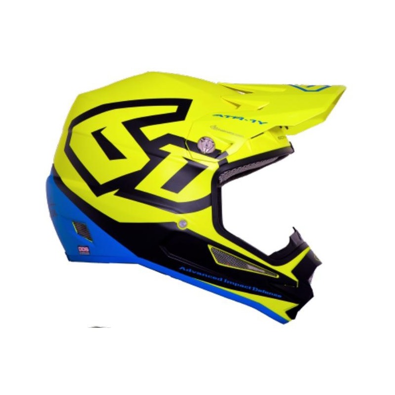 Casquette casque cross enfant 6D ATR-1 Y Macro graphite jaune flluo ma