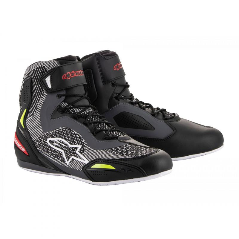 Chaussures moto Alpinestars Faster 3 Rideknit noir/gris/rouge/jaune fl