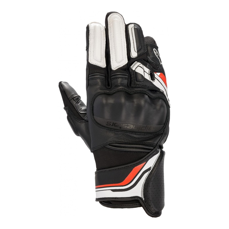 Gants cuir/textile Alpinestars Booster v2 noir/blanc- S