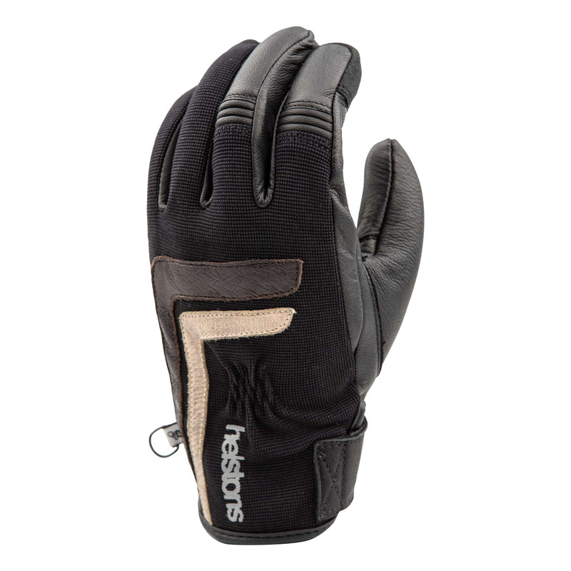 Gants cuir/textile Helstons Jeff /marron/beige- T8