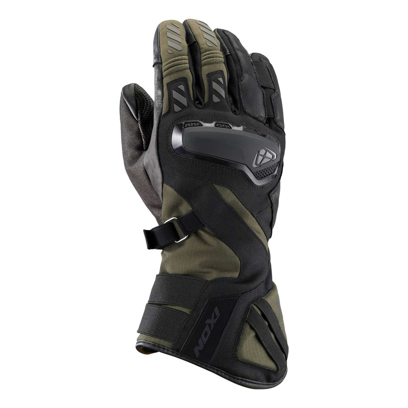Gants cuir/textile Ixon MS Drakkar black/khaki