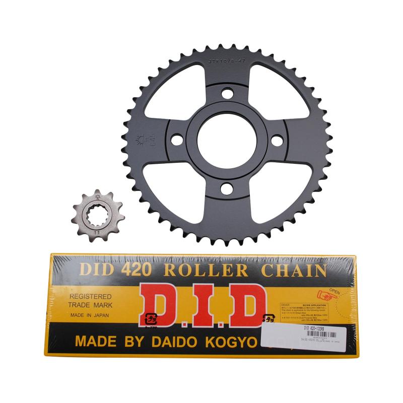 Kit chaîne DID pas 420 11x47 démultiplication d'origine adaptable Xp