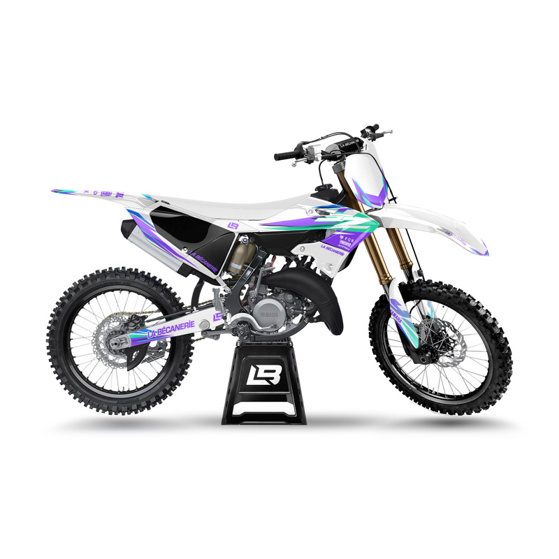 Kit déco La Bécanerie Factory violet/turquoise/blanc brillant Yamaha YZ 125 / 250 22-26
