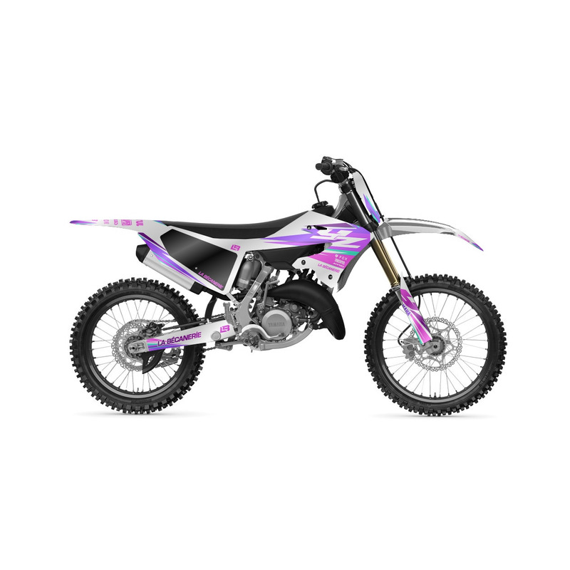 Kit déco La Bécanerie Factory violet/blanc brillant Yamaha YZ 125/250 15-21