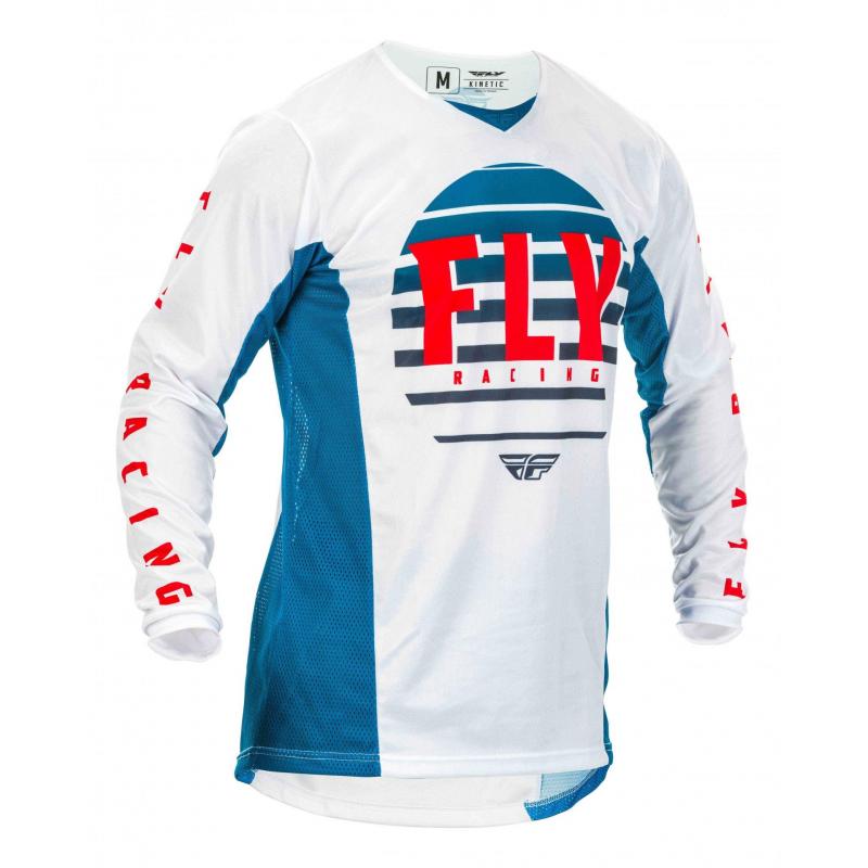 Maillot cross Fly Racing Kinetic K220 bleu/blanc/rouge- L