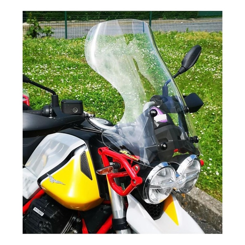 Pare-brise Bullster haute protection 57 cm transparent Moto Guzzi V85