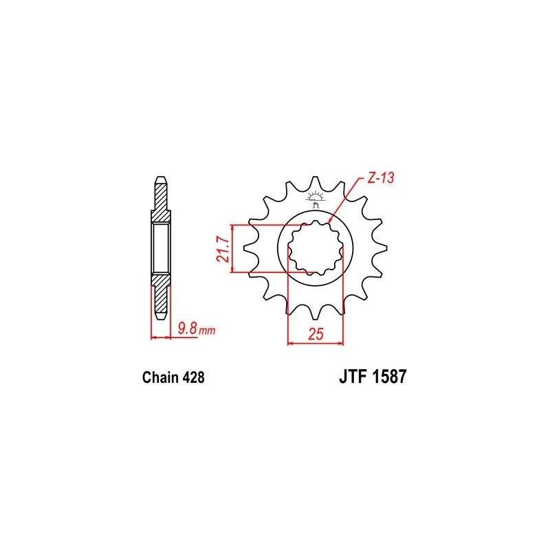 Pignon JT Sprockets Acier pas 428 19 dents - Pour Yamaha SR 400 14-16