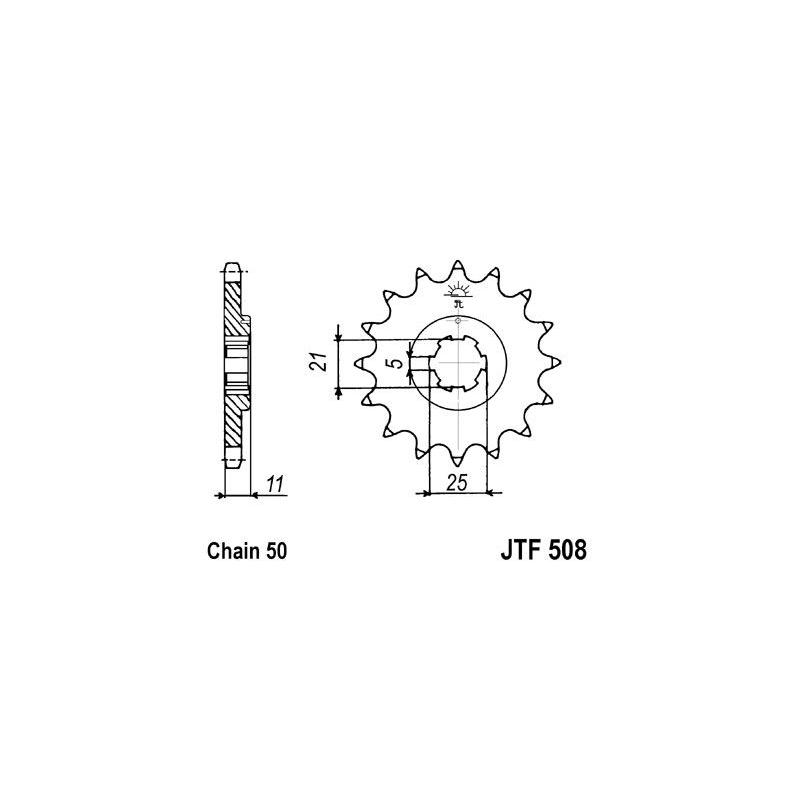 Pignon JT Sprockets Acier pas 530 16 dents - Pour Kawasaki KH 500 72-7