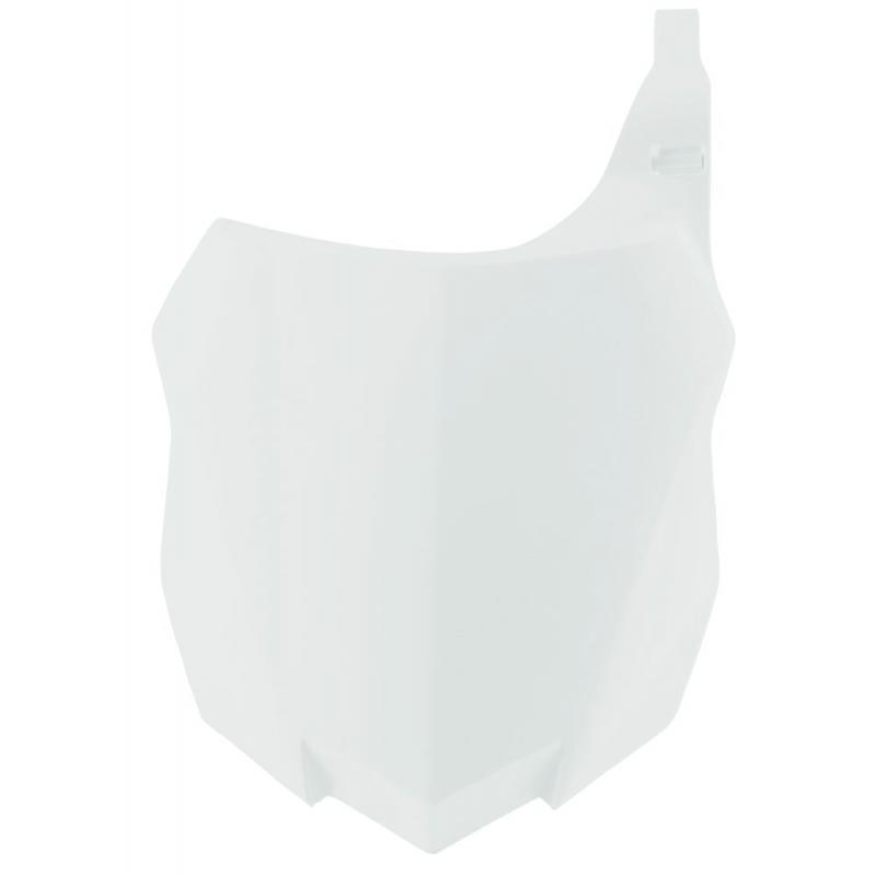 Plaque numéro frontale RTech blanche pour Kawasaki KX-F 250 13-16