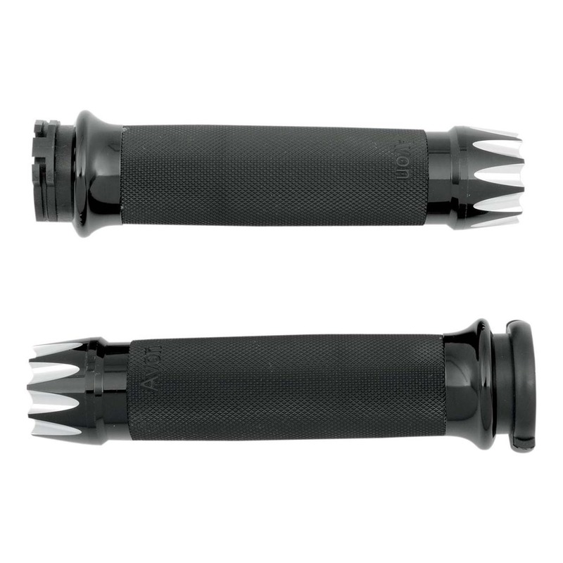 Poignées Avon custom grips Excalibur tirage par câble Twin-Cam 99-17 noir