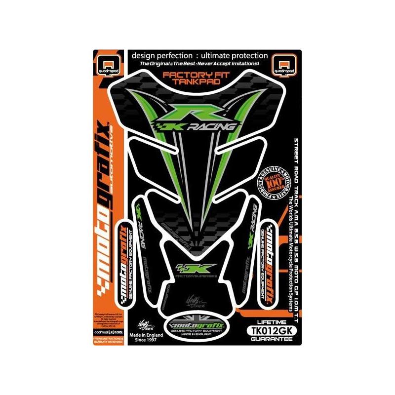 Protection de réservoir Motografix noir/vert Kawasaki 4 pièces