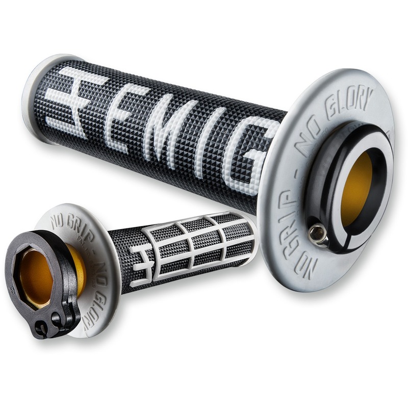 Revêtements de poignées ODI Emig Racing V2 semi-gaufrés Lock-On noi