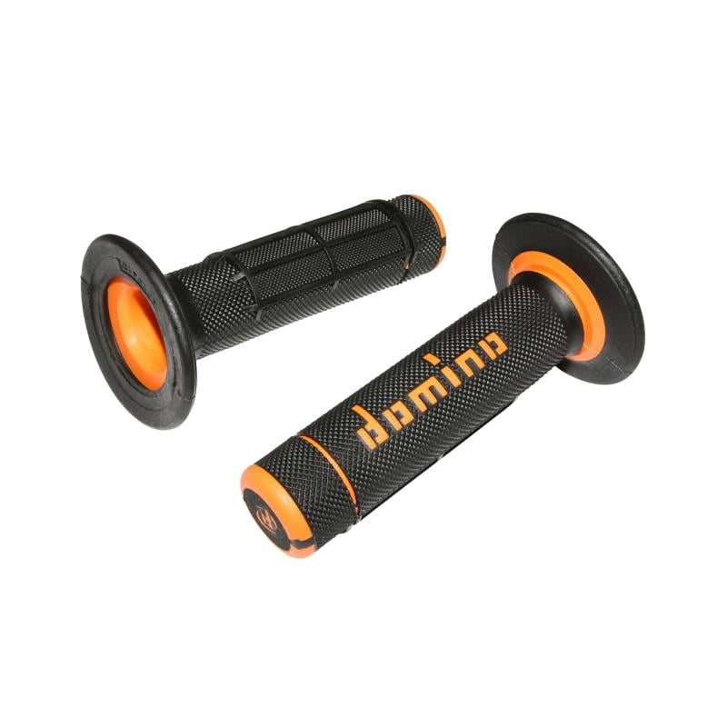 Revêtements de poignées Domino - MX Bi-Composants - Noir/Orange