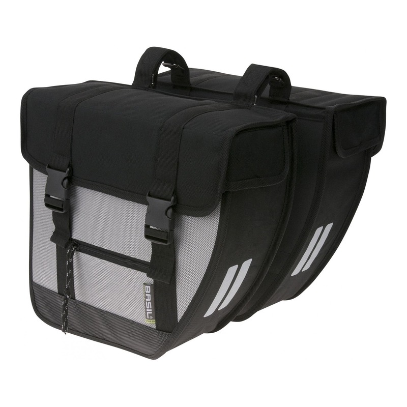 Sacoches latérales arrière vélo Basil Tour XL 40 Litres noir/argent