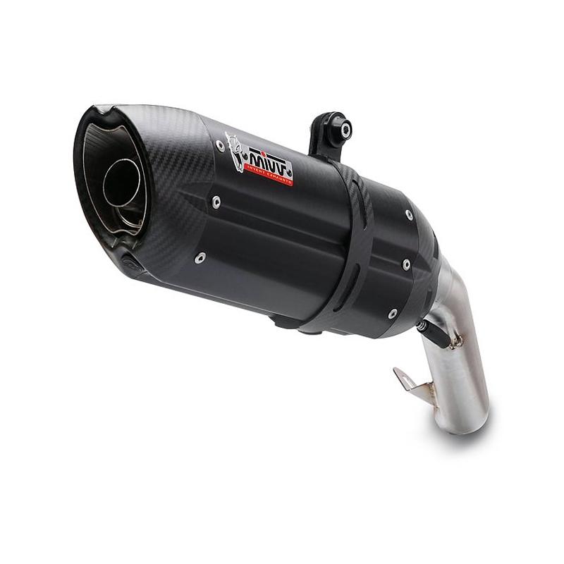 Silencieux double MIVV Suono Steel Black / casquette carbone Kawasaki