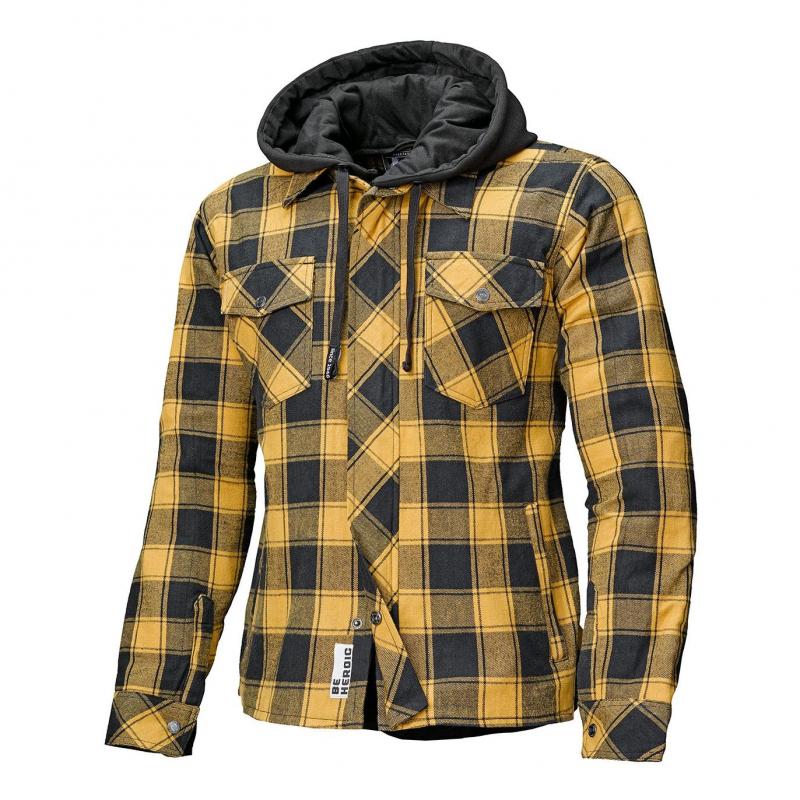 Sur-chemise textile à capuche Held Lumberjack II noir/jaune