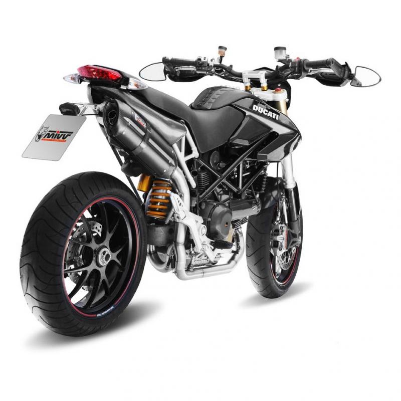 Silencieux Mivv Suono inox noir / casquette carbone Ducati Hypermotard