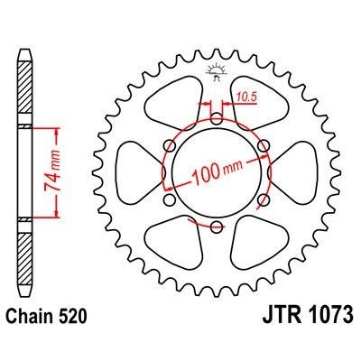 Couronne JT Sprockets Acier pas 520 46 dents - Pour Hyosung GV 250 Aquila 04-09