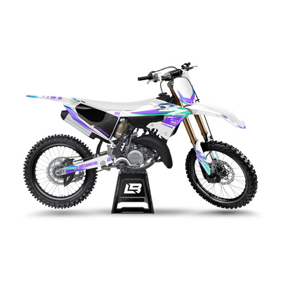 Kit déco La Bécanerie Factory violet/turquoise/blanc brillant Yamaha YZ 125/250 22-23