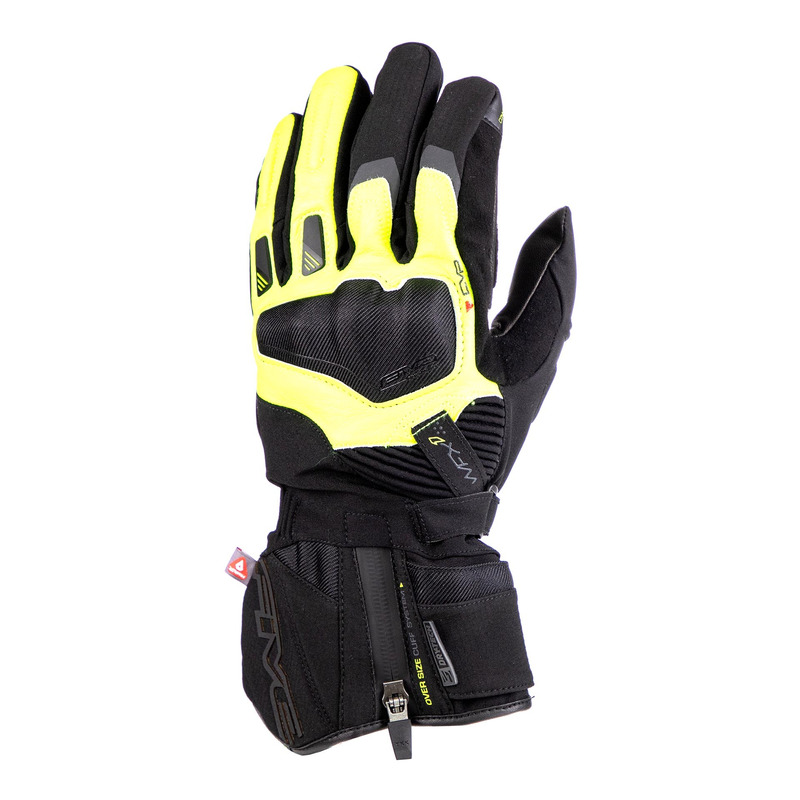 Gants Cuir Textile Five Wfx Evo Wp Noir Jaune Fluo Quipement Route Sur La B Canerie