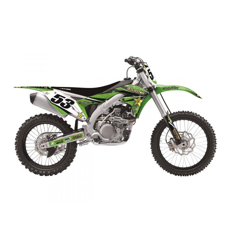 Kit déco + Housse de selle Blackbird Rockstar Energy Kawasaki 250 KX