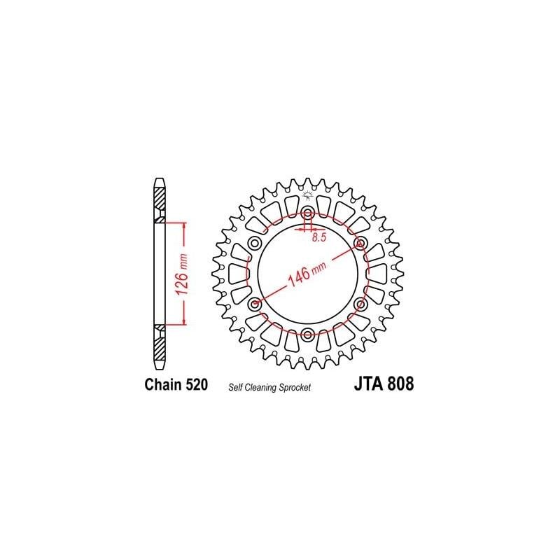 Couronne JT Sprockets Aluminium pas 520 49 dents - Pour Suzuki RM 250