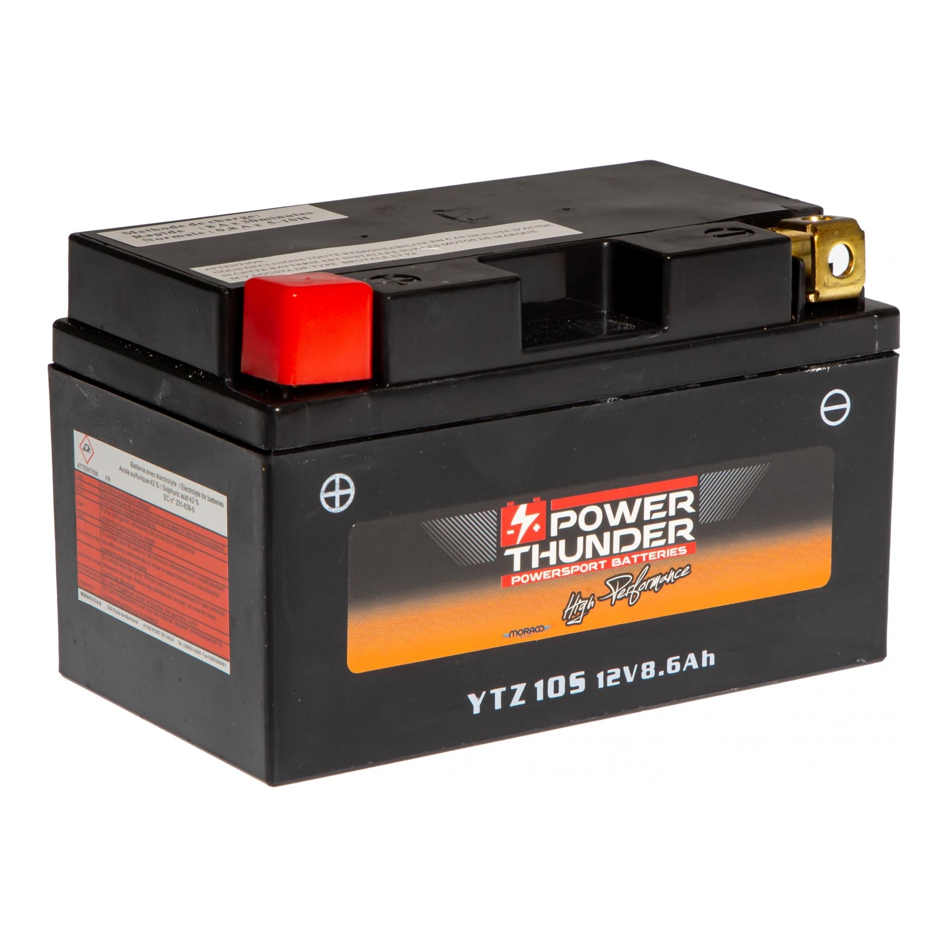 Batterie Power Thunder YTZ10S 12V8.6AH - Pièces Electrique sur La Bécanerie