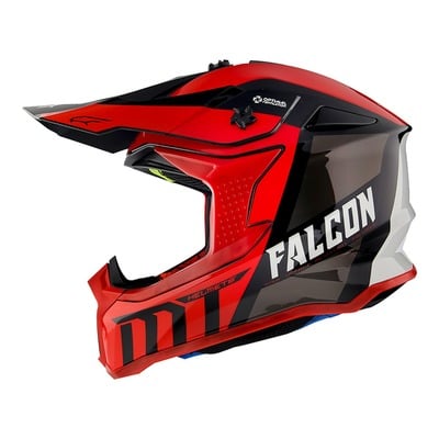 Casque cross MT Helmets Falcon Warrior rouge brillant