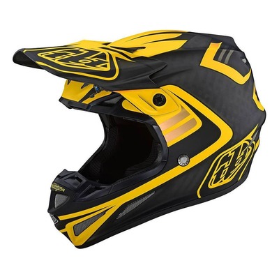Casque cross Troy Lee Designs SE4 Carbon Flash noir/jaune