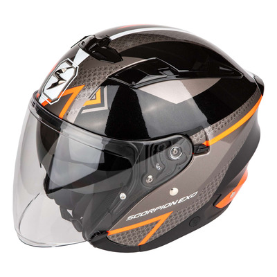 Casque jet Scorpion Exo-230 Loop noir/rouge métal