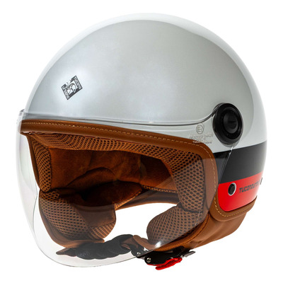 Casque jet Tucano Urbano El'Jettin AC MILAN Devil pearl white