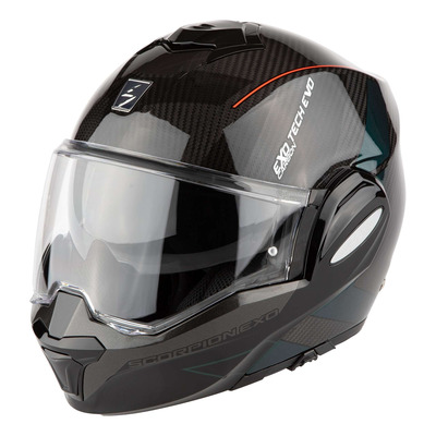 Casque modulable Scorpion Exo-Tech Evo Carbon Cad noir/vert