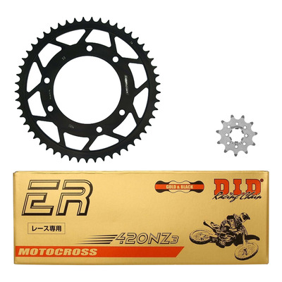 Kit chaîne DID type TT attache rapide pour Derbi 50 Senda R DRD Racing 07-13