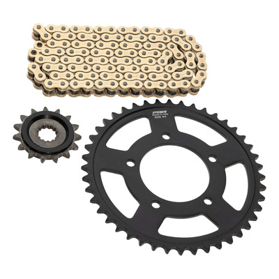 Kit chaîne EK/PBR 15x44-108m chaîne 525 SRX2 or couronne acier Suzuki SV 650 S 99-07