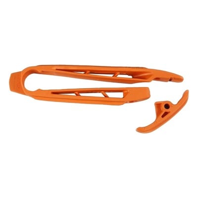 Kit patin de bras oscillant et patin de chaîne inférieur UFO KTM 125 SX 07-09 orange (orange KTM 98-