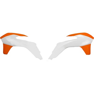 Ouïes de radiateur UFO KTM 125 SX 2015 orange/blanc (couleur origine 2015)