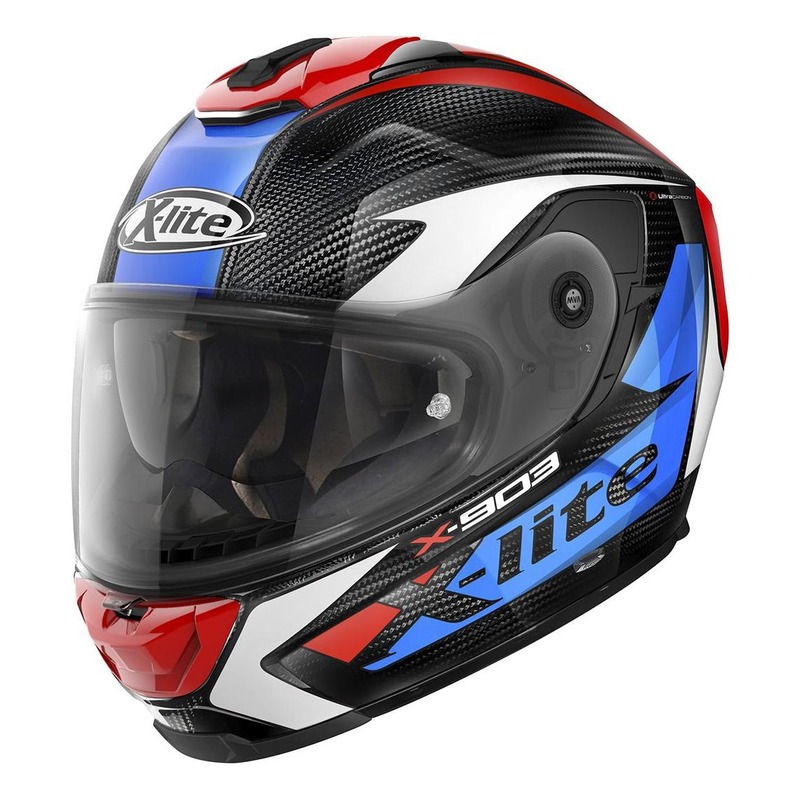 Casque intégral X-Lite X903 Ultra Carbon Nobiles N-Com bleu/rouge/car