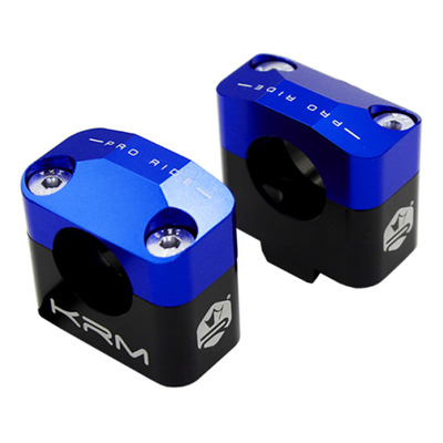 Pontets rehausse de guidon KRM Pro ride alu noir/bleu foncé guidon Ø28.6mm