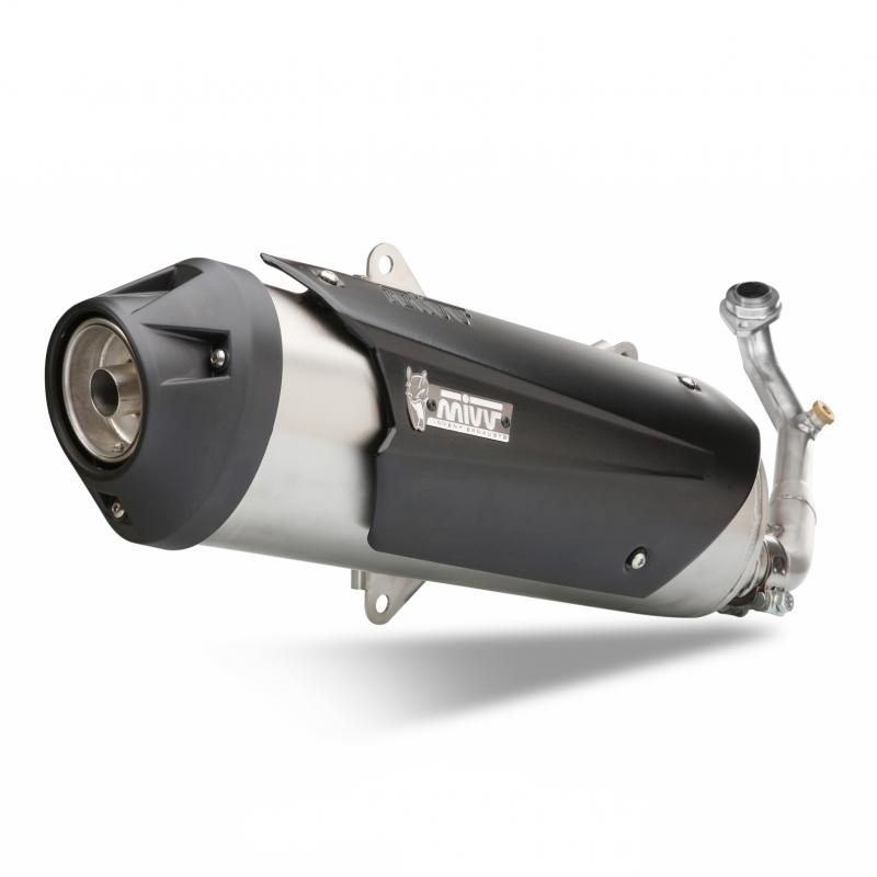 Ligne complète 1x1 MIVV URBAN inox brossé / ABS noir Yamaha Majesty