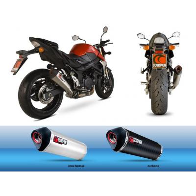 Silencieux homologué Scorpion Serket parallèle carbone pour Suzuki GSR 750 11-16